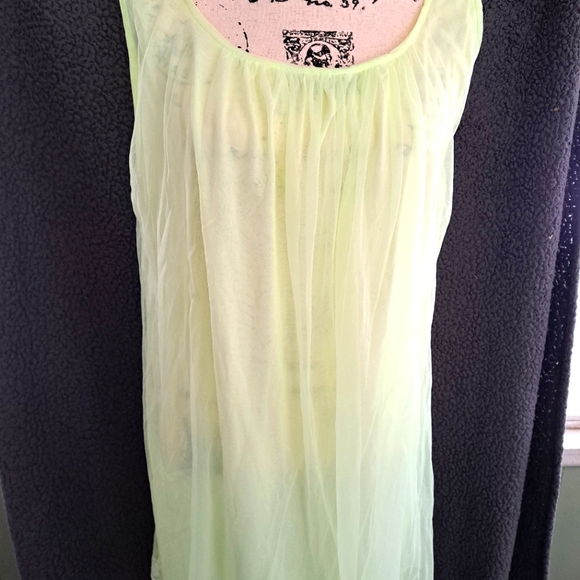 Intimates & Sleepwear | Rare 7s Babydoll Sheer Nightie Lemonlime Color ...